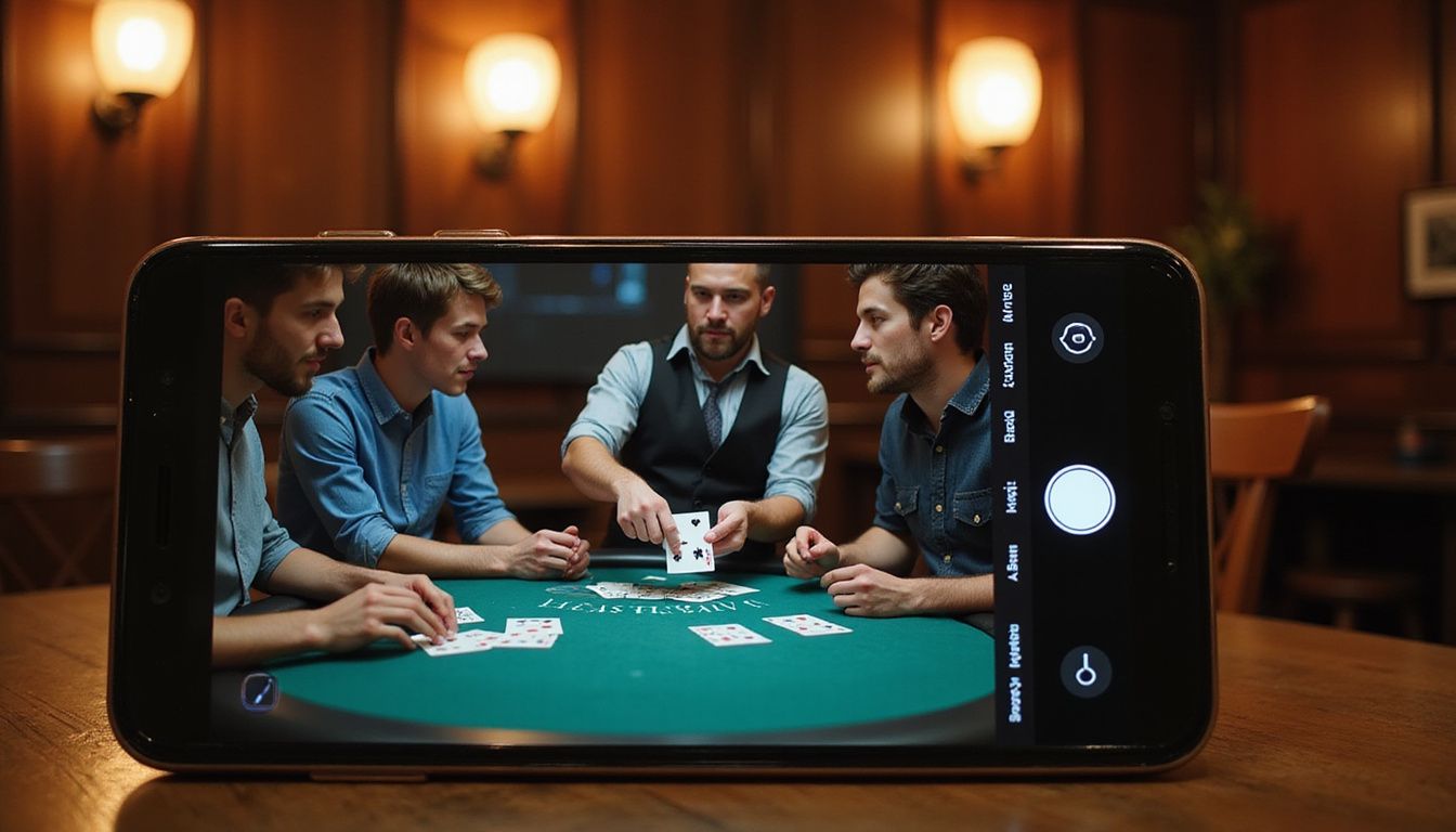 A group of young adults playing live blackjack on the Bovada app. A group of young adults playing live blackjack on the Bovada app.