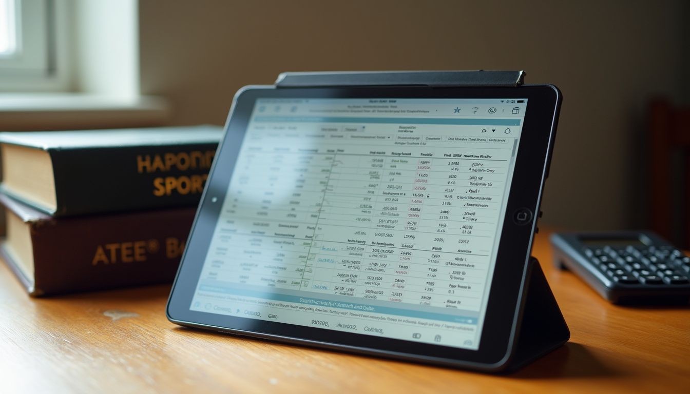 A digital tablet displaying sports betting strategies and analytics on a desk. A digital tablet displaying sports betting strategies and analytics on a desk.
