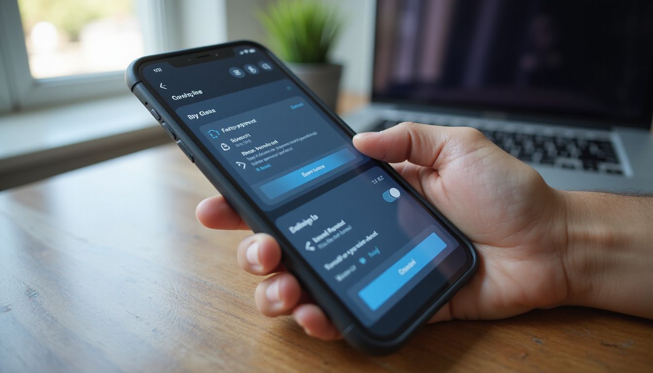 A close-up photo of a smartphone displaying a cryptocurrency casino app interface. A close-up photo of a smartphone displaying a cryptocurrency casino app interface.
