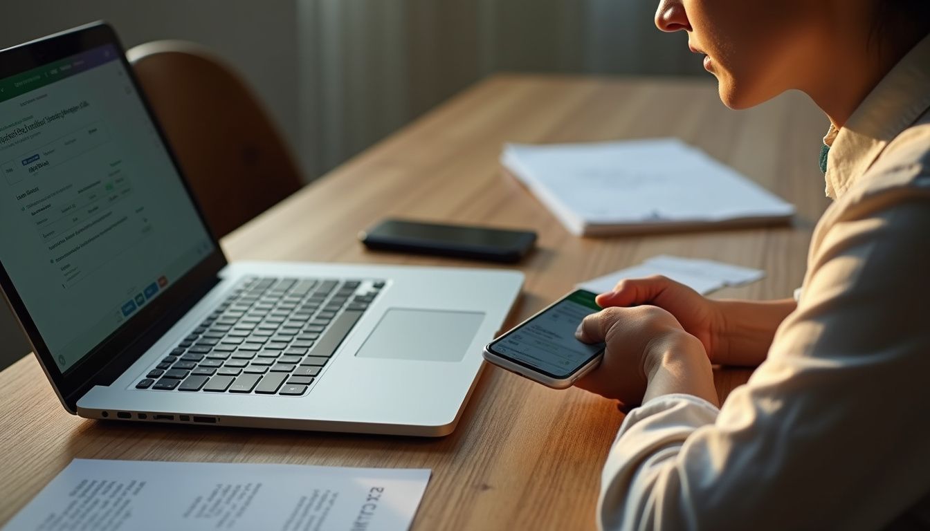 A person sits at a desk setting responsible betting limits. A person sits at a desk setting responsible betting limits.