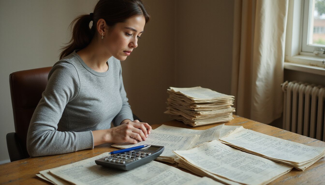A woman organizes betting records and reviews casino terminology at her desk. A woman organizes betting records and reviews casino terminology at her desk.