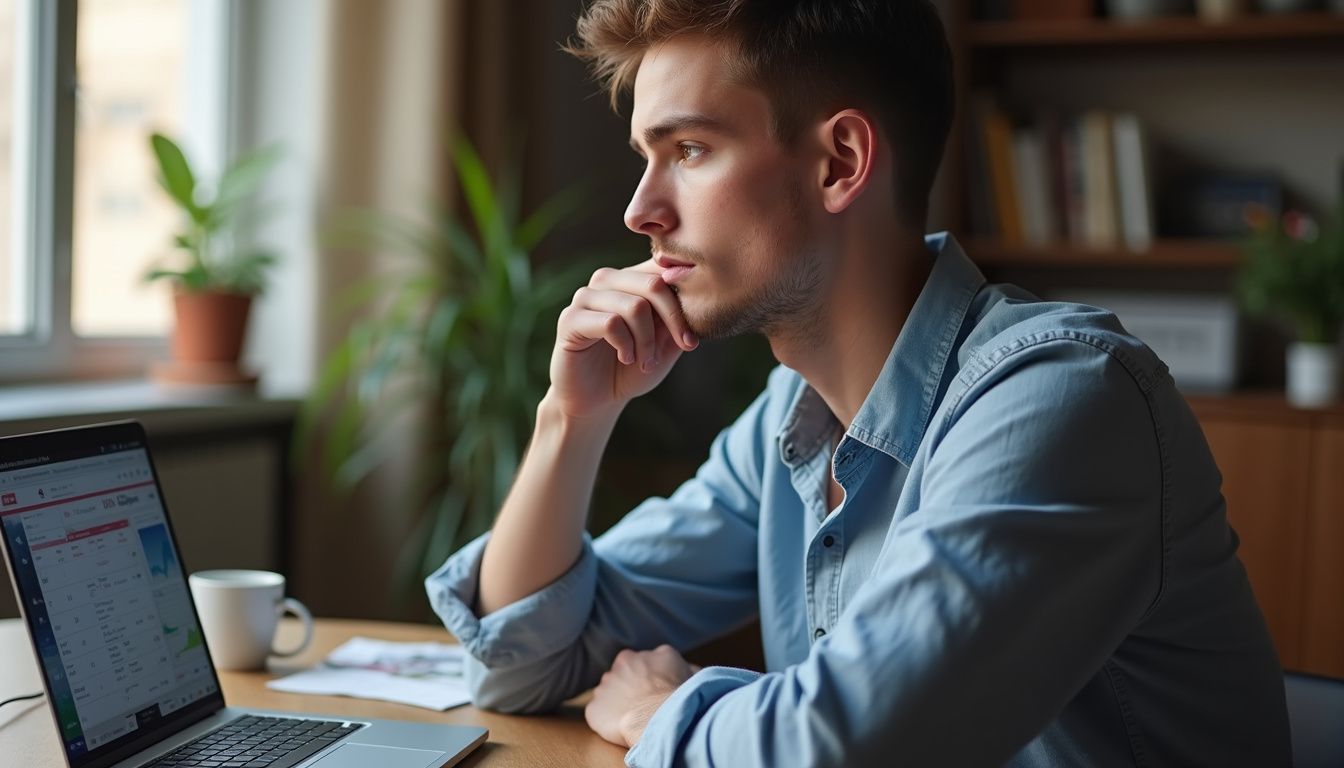 A person at a desk analyzing Betstamp Odds Comparison App. A person at a desk analyzing Betstamp Odds Comparison App.