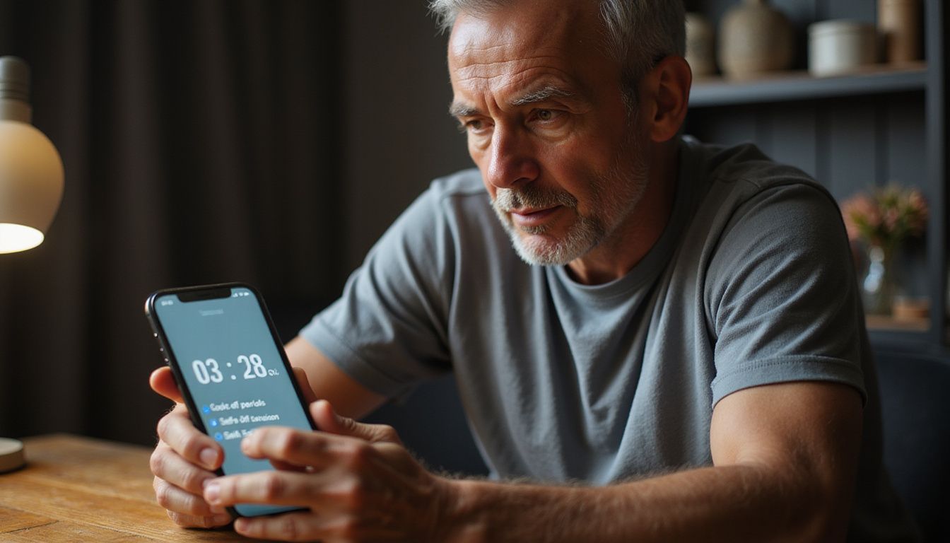 A middle-aged person using a betting app on a smartphone. A middle-aged person using a betting app on a smartphone.