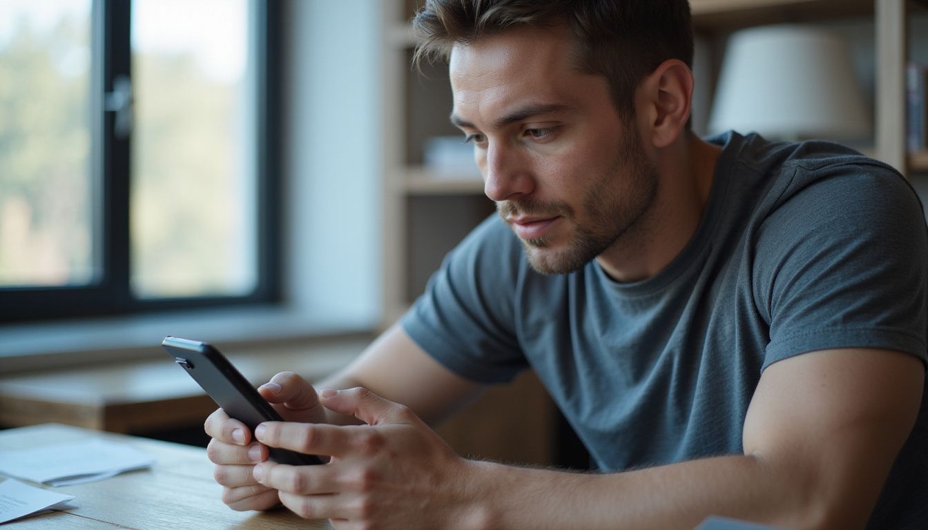 A man in his 30s using a crypto casino app on his smartphone. A man in his 30s using a crypto casino app on his smartphone.