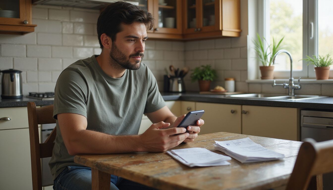 A man in casual clothing verifies his identity on a gambling app. A man in casual clothing verifies his identity on a gambling app.